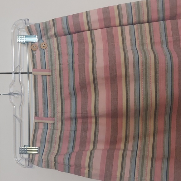 Rough Hewn Pink Multicolored Horizontal Striped Wrap Skirt Size 4 - Picture 2 of 13